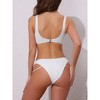 INSPIRE CHIC Women's Cutout Racerback Ribbed Bikini Sets, Scoop Neck Top Triangle Bottom Swimwear Bathing Suits 1 Set - 3 of 4