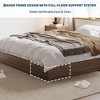 EcoSummer Modern Minimalist Sturdy Wood Queen Platform Bed Frame, Floor-Standing, Sturdy Wooden Slats, No Headboard, No Box Spring Needed, Walnut - 2 of 4