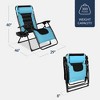 Best Choice Products Oversized Padded Zero Gravity Chair, Folding Outdoor Patio Recliner w/ Side Tray - 2 of 4