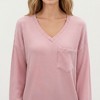 Anna-Kaci Women's V-Neck Long Sleeve Knit Top with Chest Pocket and Relaxed Fit - 2 of 4
