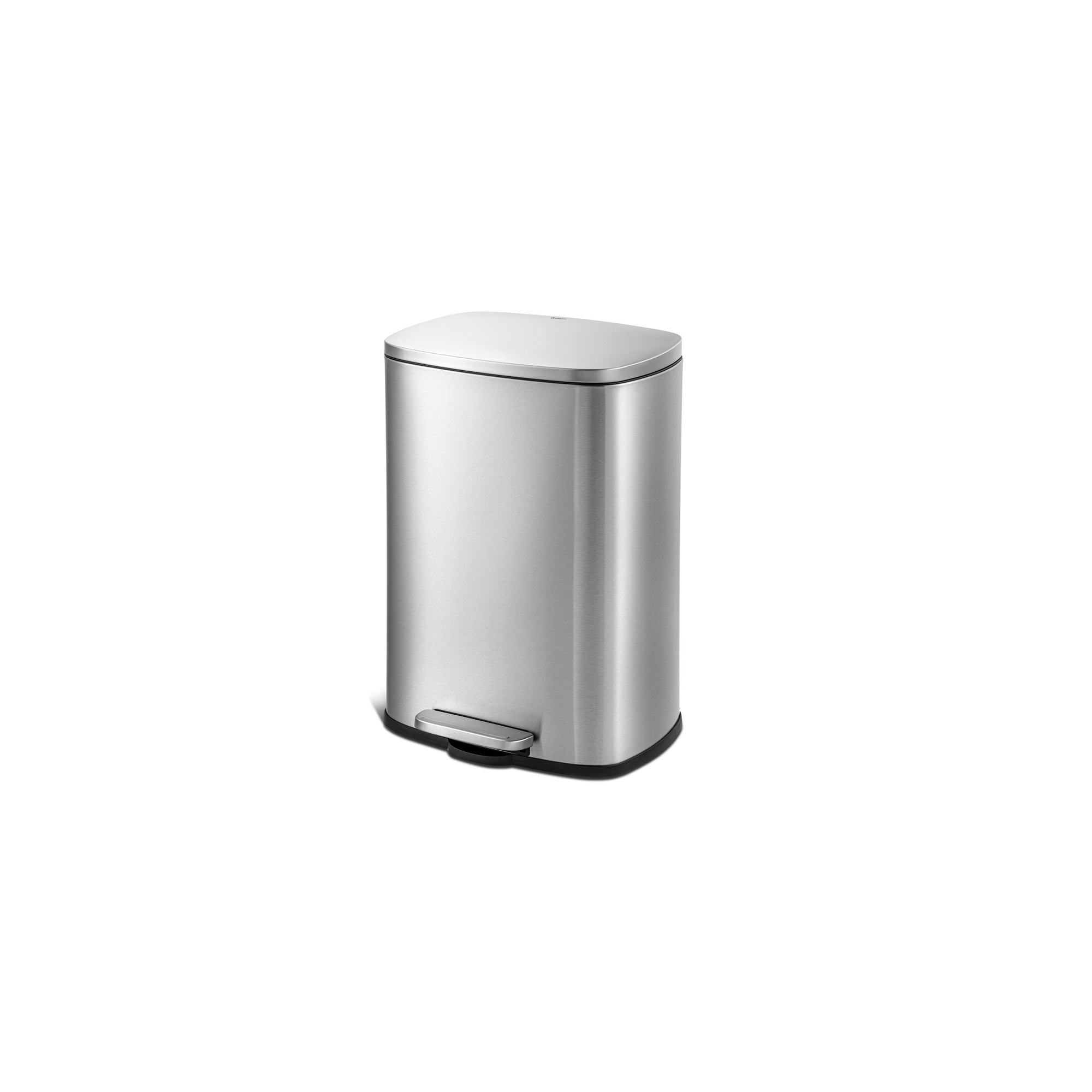 STAINLESS STEEL STEP-ON CAN, WITH SOFT CLOSE LID, BRUSH FINISH