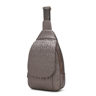 MKF Collection Cleisy M logo Embossed Vegan Leather Women’s Sling Bag by Mia K