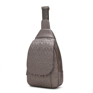 MKF Collection Cleisy M logo Embossed Vegan Leather Women’s Sling Bag by Mia K - 1 of 4