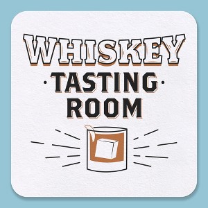 Big Dot of Happiness 25 Ct Whiskey Tasting Room Drink Coasters, 4-Inch Disposable Square Paper Coasters for Home Bar Accessories or Birthday Parties - 1 of 4