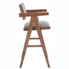 Barstool – 42.5" H, Gray & Walnut – Rubberwood Frame (Set of 2) – Zuo Modern - 2 of 4