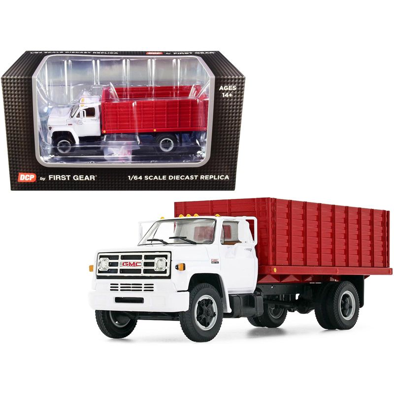 GMC 6500 Grain Truck White and Red 1/64 Diecast Model by DCP/First Gear, 1 of 4