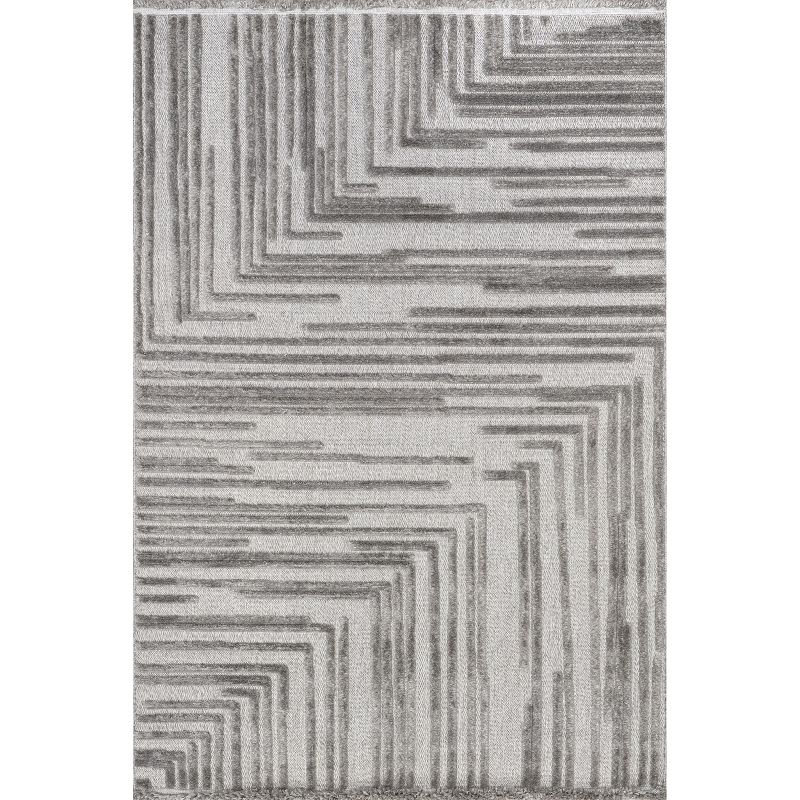 nuLOOM Ziva Contemporary Abstract High-Low Fringe Area Rug, 1 of 10