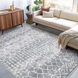 Area Rugs Boho Moroccan Rugs for Living Room Carpet Abstract Rugs for Bedroom Soft Distressed Rug - 1 of 4