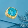 Ross-Simons Turquoise and 0.70 ct. t.w. White Zircon in 18kt Gold Over Sterling - 4 of 4