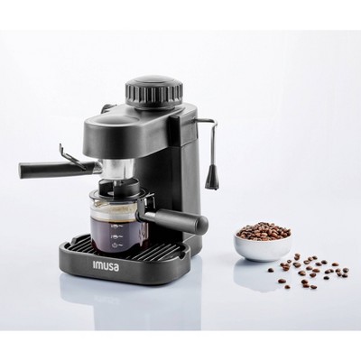 Black Semi-Automatic Espresso Maker with Steam Wand