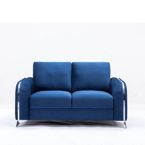 Acme Furniture 91" Wenona Sofa Blue Velvet - 1 of 4