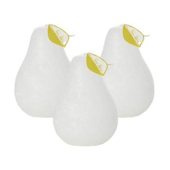 White Timber Pear Candles - Set of 3