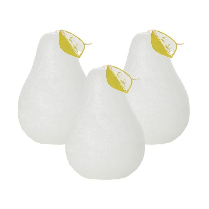 White Timber Pear Candles - Set of 3, 1 of 5