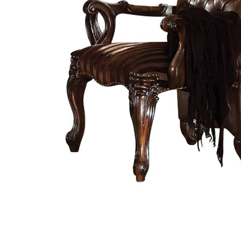 2pc 29&#34; Vanaheim PU Dining Chairs Beige/Antique White Finish - Acme Furniture, 5 of 8