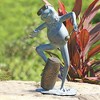 SPI Home Frog Conga Drummer Garden Sculpture – 21" Tall Whimsical Metal Outdoor Musician Statue, Bronze Finish Amphibian Art - 2 of 3