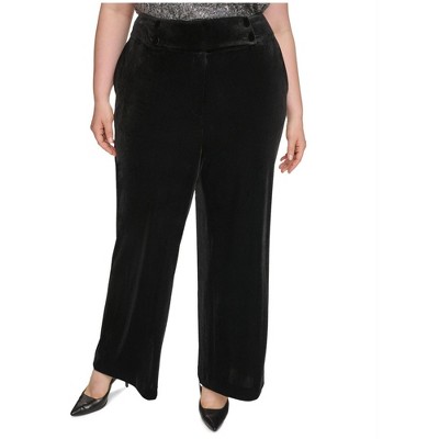 Calvin Klein Womens Velvet Casual Wide Leg Pants