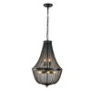ALOADECOR 17 in. Modern And Contemporary 6-Light Matte Black French Empire Chainmail Chandelier - 3 of 4