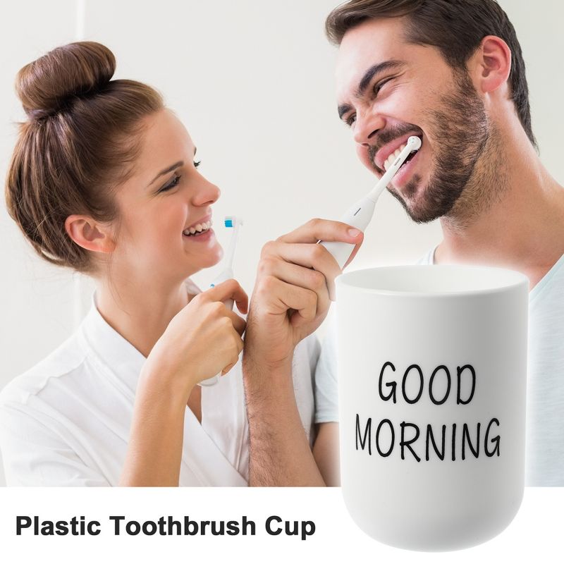 Unique Bargains Bathroom Toothbrush Tumblers Plastic Toothbrush Cups for Bathroom Kitchen 3.94''x2.83'' 1Pc, 2 of 7