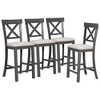 NicBex Dining Table Set for 6 Counter Height Rectangular Dining Room Table with Shelf and Chairs with Bench for Kitchen - 3 of 4