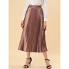 INSPIRE CHIC Women's Party Elastic Waist Metallic Shiny Accordion Pleated Midi Skirt - 2 of 4