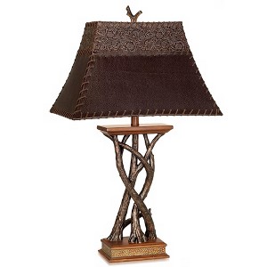 Pacific Coast Lighting Montana Reflections 31" Tall Tree Branch Large Rustic Western End Table Lamp Bronze Wood Finish Single Living Room Bedroom - 1 of 3