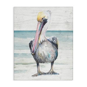 Stupell Industries Pelican Bird Standing on Beach, 24" x 30" - 1 of 4
