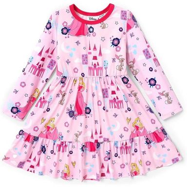 open lace back dress Pre Order）Girls Fall Princess Print Dress