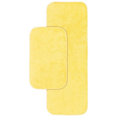 3pc Nylon Washable Bathroom Rug Set Yellow - Garland Rug : Target