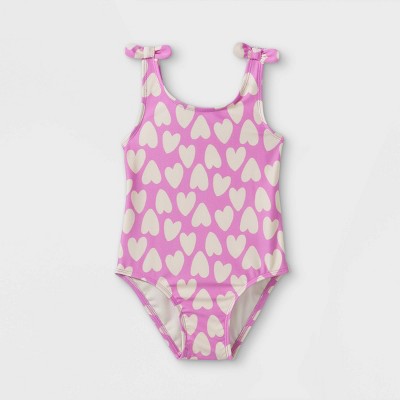 Toddler Girls' Heart Print One Piece Swimsuit - Cat & Jack™ Lavender