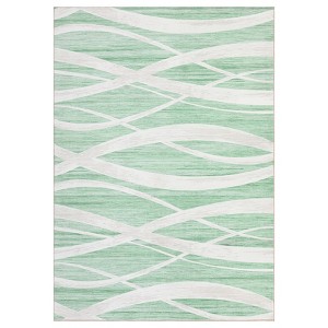 Machine Washable 9x12 Area Rug Foldable Stain Resistant Low Pile Wave Distressed Design Indoor Carpet for Bedroom Office Kids Room - 1 of 4