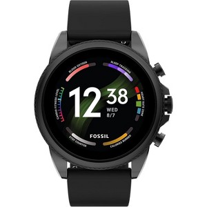 Fossil Men's Gen 6 Silicone Smartwatch 44mm Touchscreen Health, Sleep, Blood Oxygen, Step, Cardio Tracker & More - 1 of 4