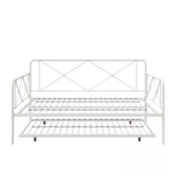 RealRooms Ally Metal Farmhouse Style Daybed with Trundle, Full, White