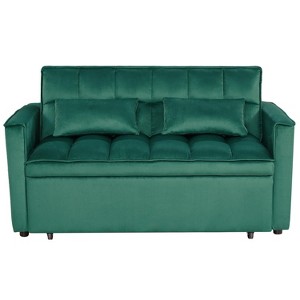 TiranisuBest Grey 3-in-1 Sectional Sofa Bed with Pull-Out Function, Adjustable Backrest, and Side Pocket, Ideal for Compact Spaces - 1 of 4