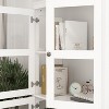 FUFU&GAGA White Bookcase Four Tier Space Minimalist Design Glass Cabinet Doors - 4 of 4