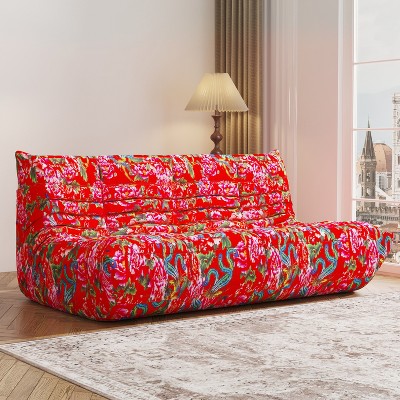 SYFERLORY Armless 3-Seat Togo THREE Seater Large Bean Bag Sofa