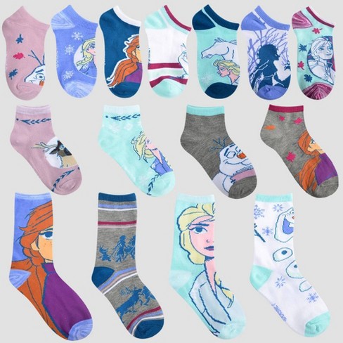 Disney Frozen 3 PK Socks 12 Kids 2 Size 100/% Polyester Clothing