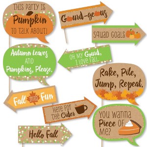 Big Dot of Happiness Funny Pumpkin Patch - Fall, Halloween or Thanksgiving Party Photo Booth Props Kit - 10 Piece - 1 of 4
