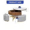 Round Lift Top Coffee Table With Storage Hidden Compartment with 3 Stools Modern Coffee Table With Stone Tabletop For Living Room - 2 of 4