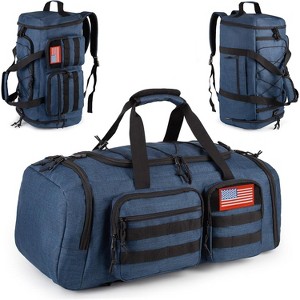 50L Large 3-in-1 Tactical Gym Duffle Bag for Men & Women, Water-Resistant Travel Backpack with Shoe Compartment - 1 of 4