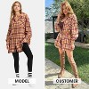 EXLURA Womens Plaid Flannel Shacket Long Sleeve Button Down Shirts Long Jackets Oversized Fall Fashion Outfits - 2 of 4