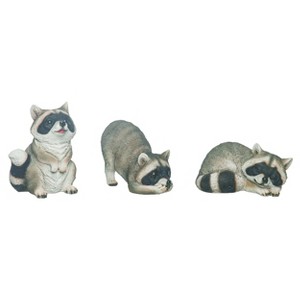 Transpac Resin Woodland Raccoon Figurines Set of 3 Home Decorations Spring - 1 of 1
