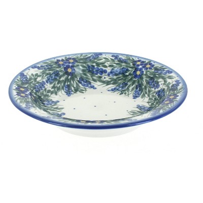 Blue Rose Polish Pottery Hyacinth Soup Plate with Rim