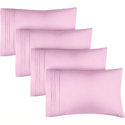 Ultra Soft Solid Pillowcases Set of 4 - Cozy & Breathable 4 Piece Pillow Covers - CGK Linens