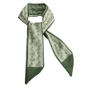 Unique Bargains Women's Fashion Flower Scarf Headband Green Beige 1 Pc - 1 of 4