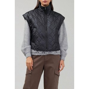 Women's Over shoulder Diamond Quilt Puffer Vest - current air - 1 of 4
