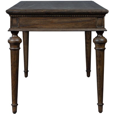 Traditional Brown Wood Home Office Desk with Drawers