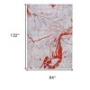 HomeRoots 8' X 11' Red and White Abstract Non Skid Area Rug - 3 of 4