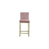 Meridian Furniture,Giselle Pink Velvet Stool - 3 of 4