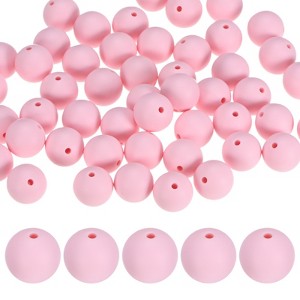 Unique Bargains Round Loose Rubber Beads Craft Smooth Ball Small Hole for DIY Crafts 50 Pcs - 1 of 4