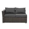 NicBex 4 Piece Outdoor PE Wicker Furniture Set with 2 Sofa,1 Ottoman and Tempered Glass Top Coffee Table for Garden,Patio - 4 of 4
